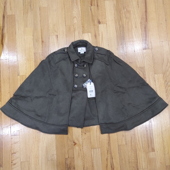 📢 NWT Classic Prep GIRLS Olive Green Victoria Cape Riffle Coat (Size: XS,S,M) - Picture 6 of 9